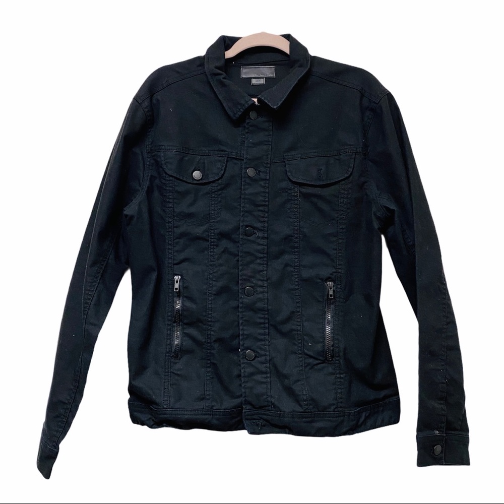 Craft + Flow Men's Black Denim Trucker Jacket Sz L